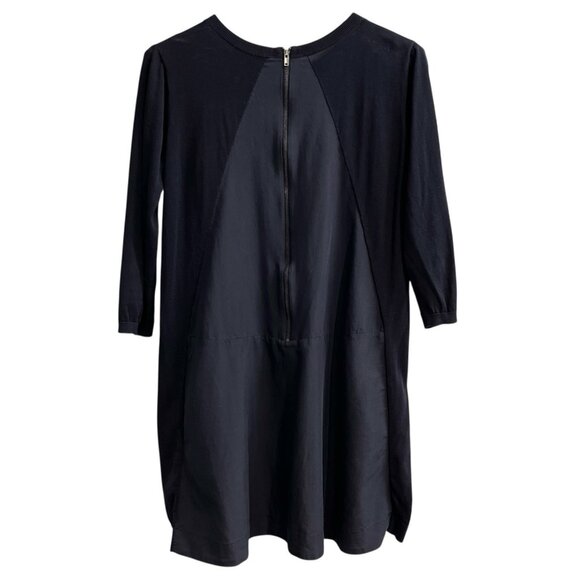 COS Dress Womens M Navy Blue Cotton Modal Blend‎ Asymmetric  Boxy Midi Lagenlook - Picture 2 of 6